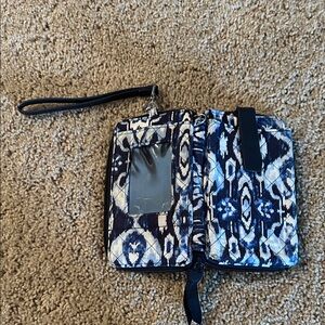 Vera Bradley Navy and White Patterned Wristlet